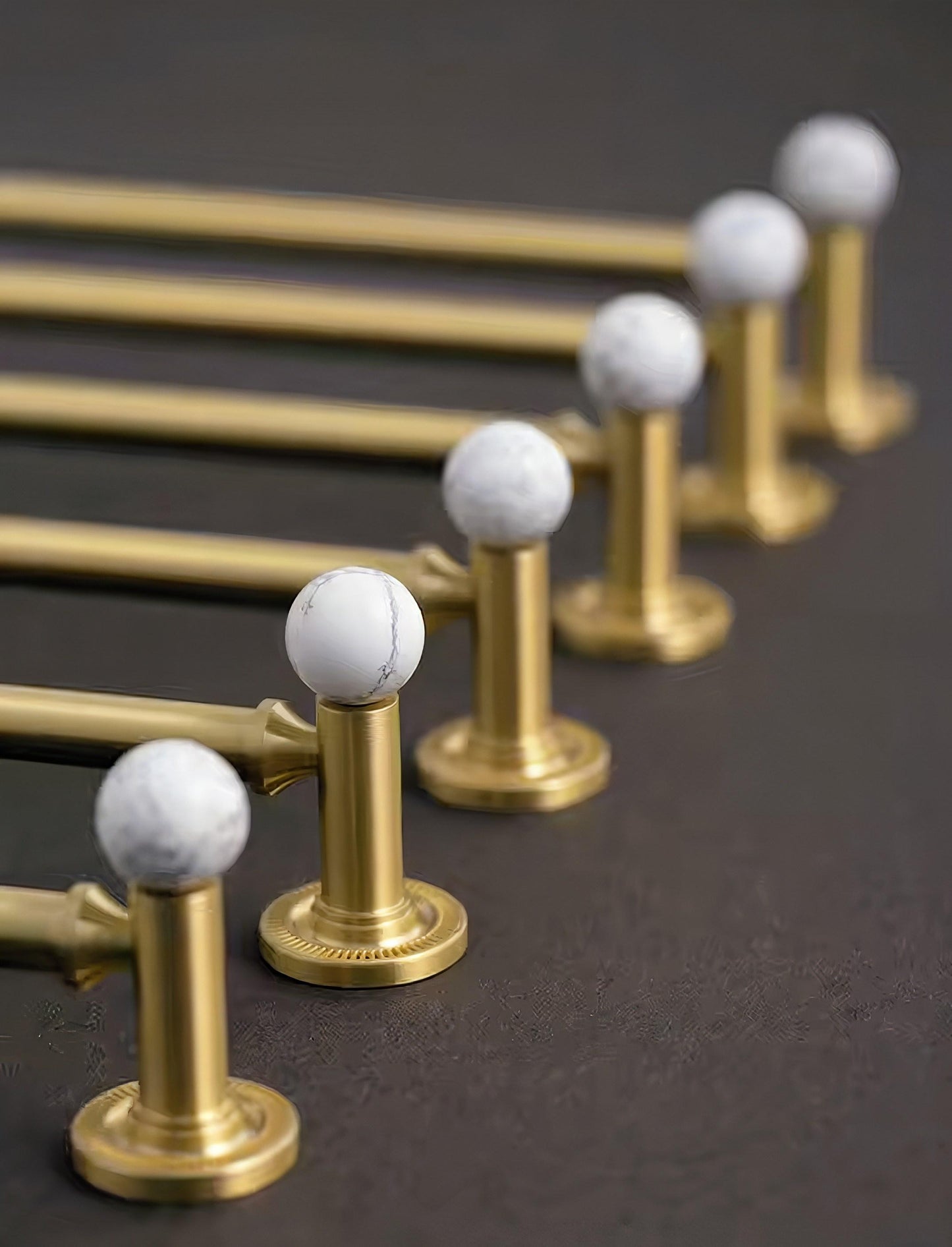 Marble & Brass Cabinet Handle: Luxury Drawer Pull
