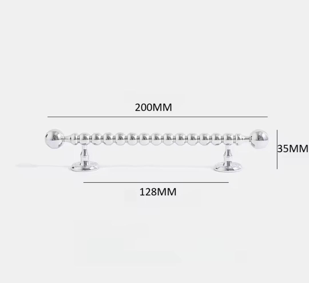 Silver Chrome coated brass cabinet Handle: Bubble Style Drawer Pull modern hardware