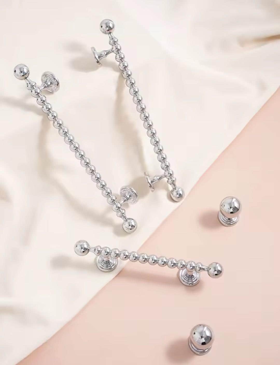 Silver Chrome coated brass cabinet Handle: Bubble Style Drawer Pull modern hardware