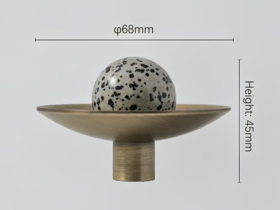 Atomic Style Bronze and Gemstone Drawer Handle: Mid-Century Modern Cabinet Pull