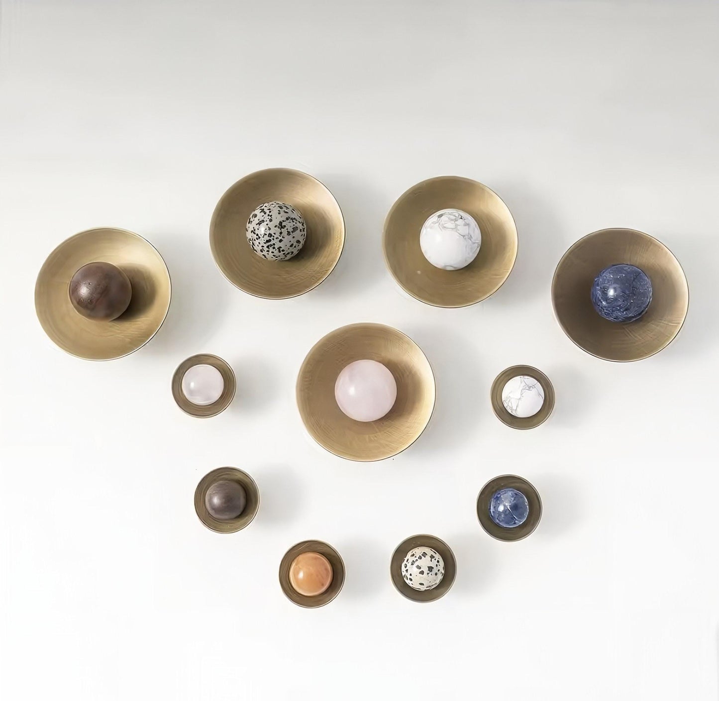 Atomic Style Bronze and Gemstone Drawer Handle: Mid-Century Modern Cabinet Pull