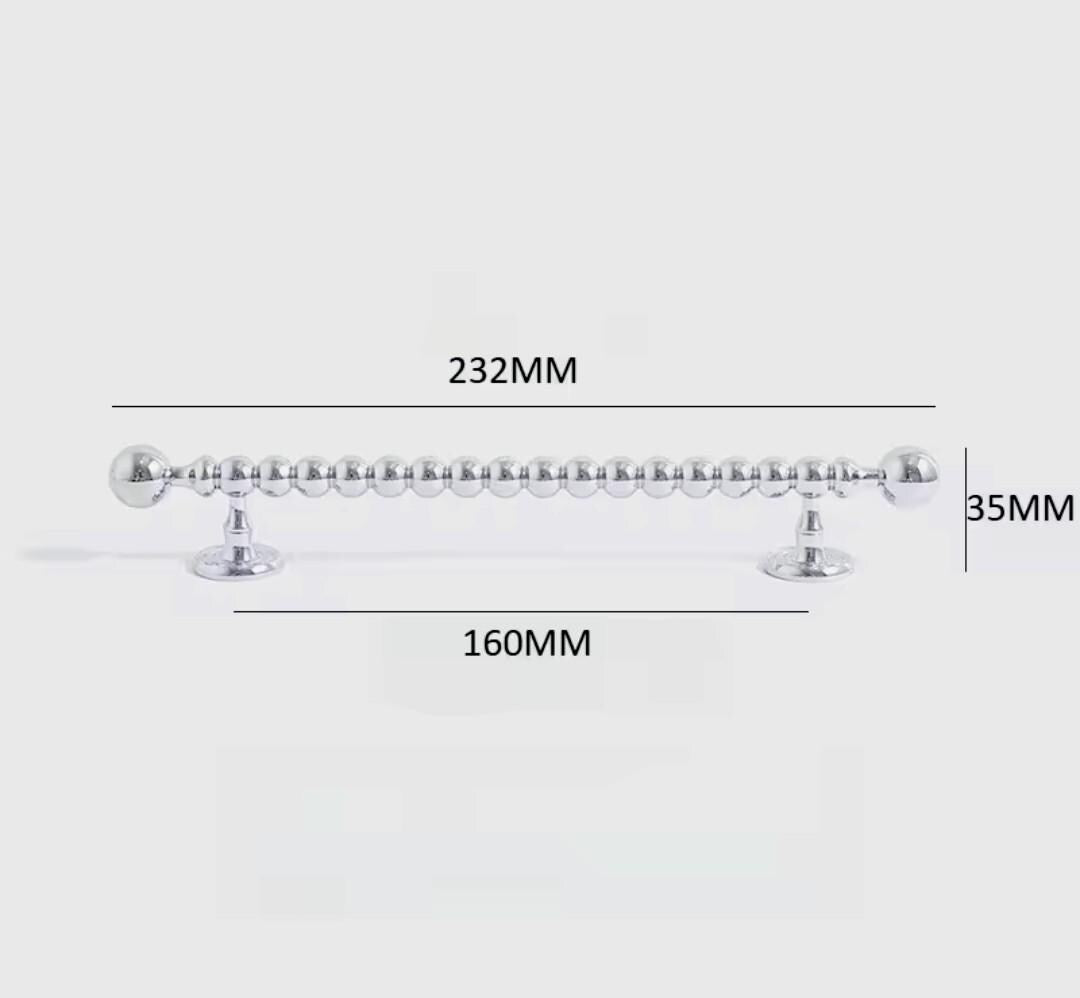 Silver Chrome coated brass cabinet Handle: Bubble Style Drawer Pull modern hardware