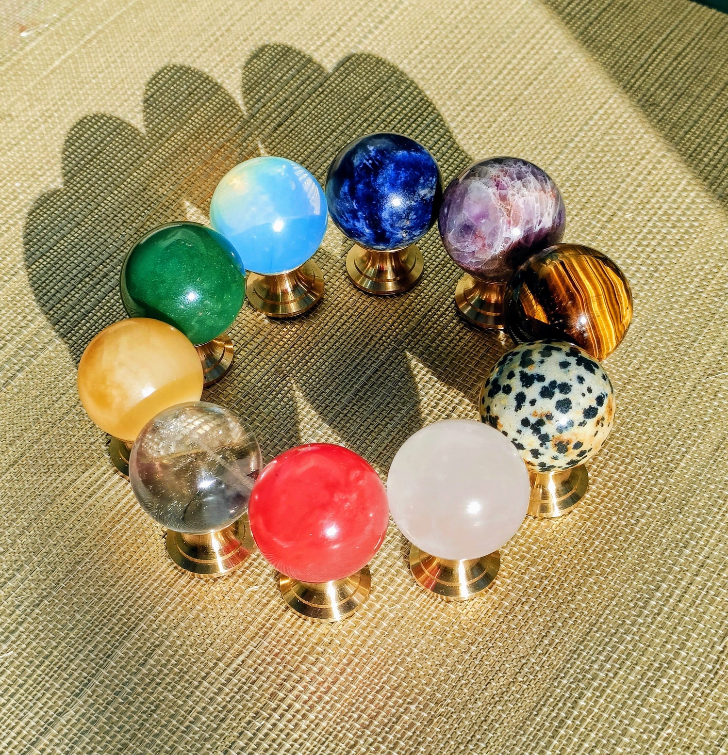Semi precious stone handles