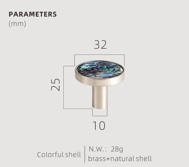 Rainbow Abalone Shell Drawer Pull/Iridescent Pearl Cabinet Pull/Mother of Pearl Door Handle/Pearl Drawer Knob/Pearl Furniture Hardware