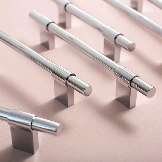 Shiny silver cabinet bar pull/silver drawer pull/kitchen hardware/metal door handle/furniture hardware/shiny silver cabinet pull/monochrome
