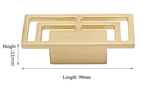 Geometric square design cabinet drawer pull/contemporary rectangle cabinet handle/modern furniture hardware/mid century modern drawer pull
