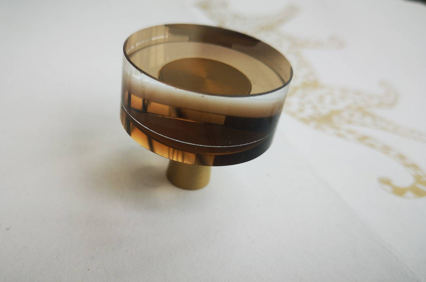 Coffee brown ombre lucite acrylic Cabinet Pull/Gold Door Handle/mid century modern/Cabinet hardware/retro drawer pull/cabinet door handle