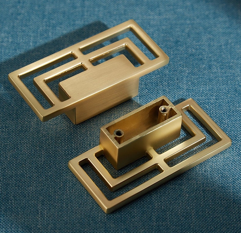 Geometric square design cabinet drawer pull/contemporary rectangle cabinet handle/modern furniture hardware/mid century modern drawer pull