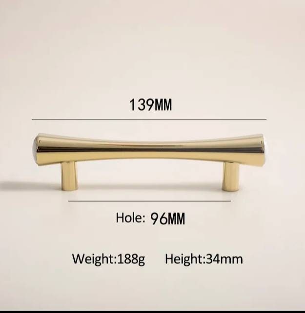 Shiny gold brass and marble bar handle/Luxury hardware/Shiny brass and white marble door handle/white marble drawer pull/Gold cabinet handle