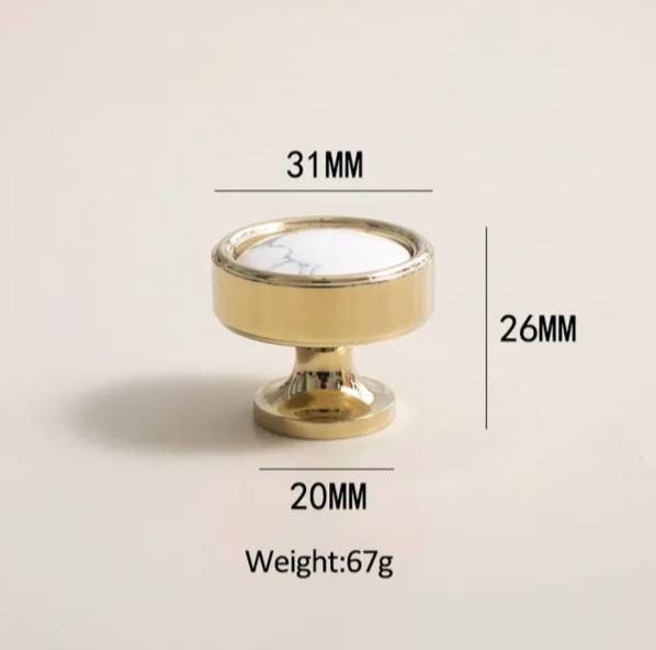 Shiny gold brass and marble bar handle/Luxury hardware/Shiny brass and white marble door handle/white marble drawer pull/Gold cabinet handle