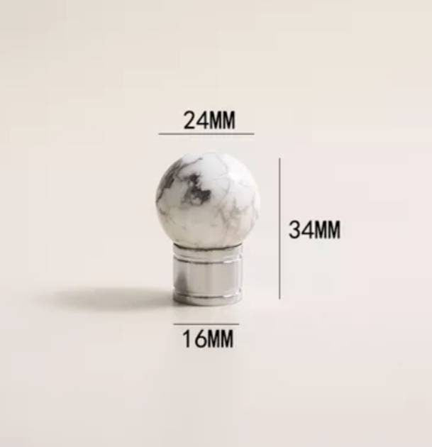 Semi precious stone ball drawer knob/Crystal drawer pull/Round gemstone cabinet handle/Silver  door knob/Quartz crystal and silver handle