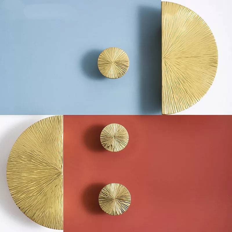 Texture gold brass semi circle handle/demi lune drawer pull/kitchen hardware/large cabinet handle/gold wardrobe door handle/home improvement
