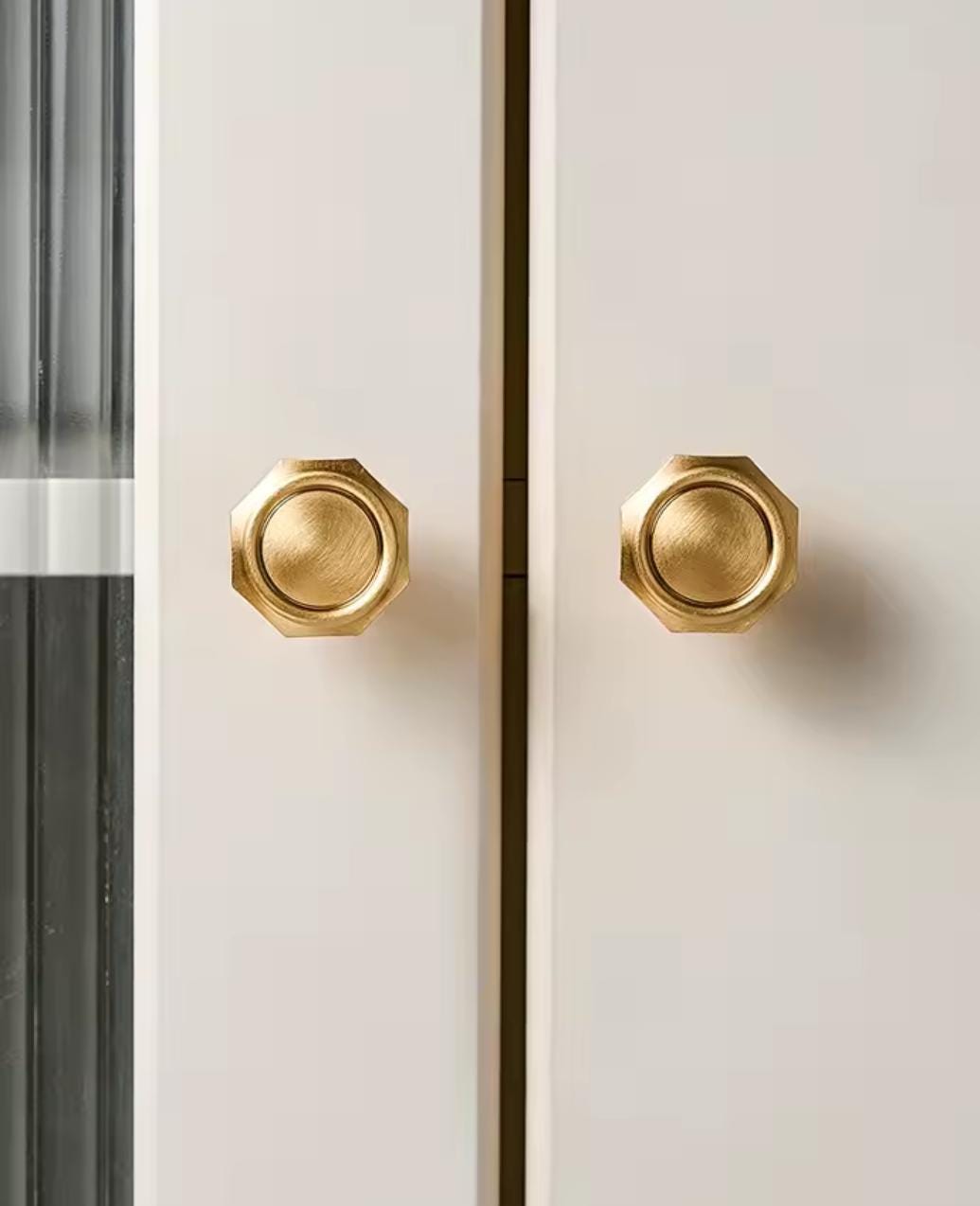 Gold brass hexagonal drawer pull/Geometric cabinet handle/Gold brass furniture hardware/Hexagonal door knob/Furniture renovation handle