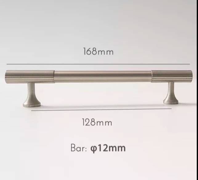Silver nickle cabinet pull/Matte silver bar pull handle with a line pattern/Silver nickle drawer handle/modern silver furniture hardware