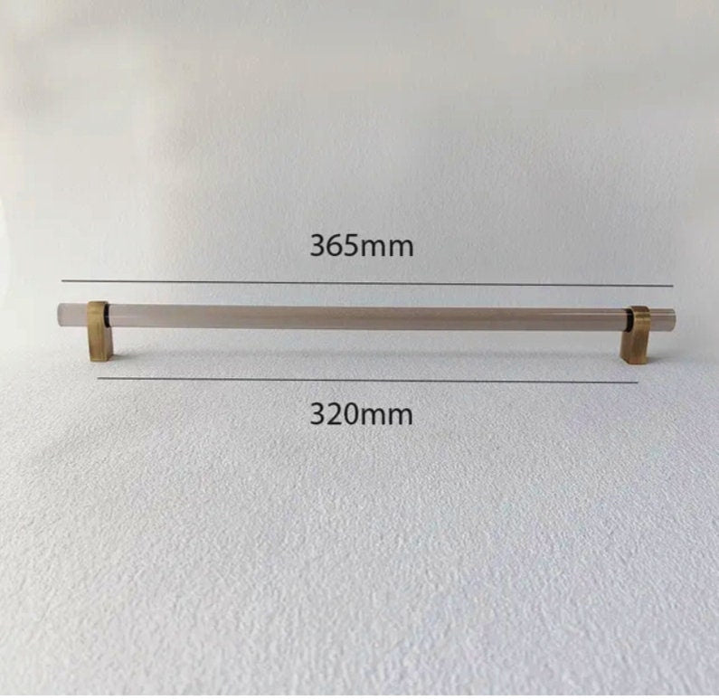 Smoke grey lucite cabinet bar pull handle with bronze fixings/Gray acrylic drawer handle/Grey lucite furniture hardware with bronze fixings