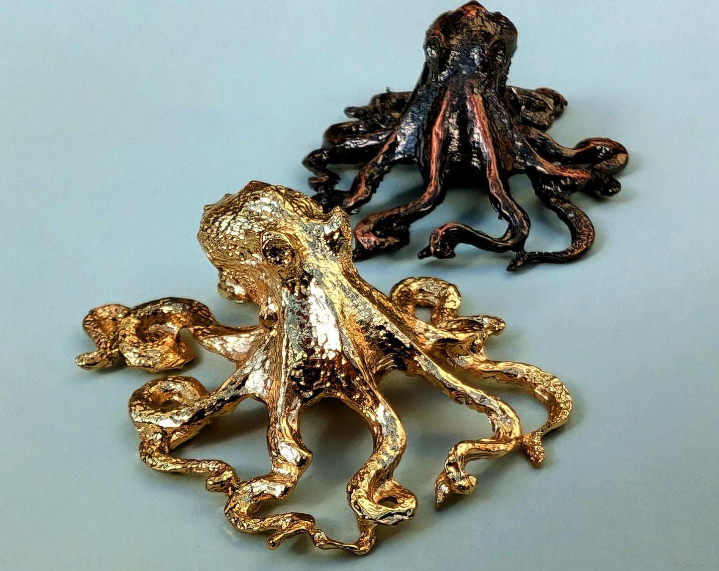 Gold or bronze octopus cabinet pull/Brass Kracken drawer knob/Octopus drawer handle/quirky furniture hardware/deep sea door knob/Fun handles