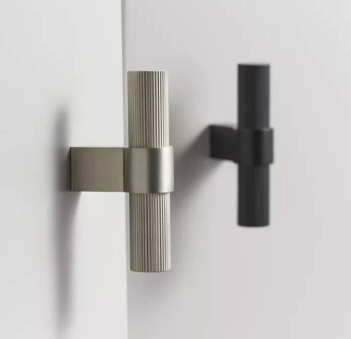 Gold Silver or black textured metal bar handle with wide base/Improved grip cabinet pull/brass kitchen cabinet handle/modern brass hardware