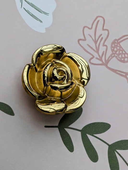 Gold brass rose door handle/Rose cabinet pull/Gold rose drawer knob/Flower shaped cabinet handle/Floral door knob/Brass furniture hardware