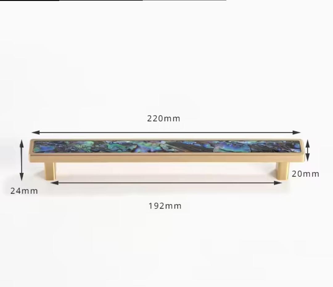 Rainbow abalone shell drawer pull/Pearl cabinet pull/Mother of pearl door handle/Iridescent Drawer handle/Pearl and brass furniture hardware