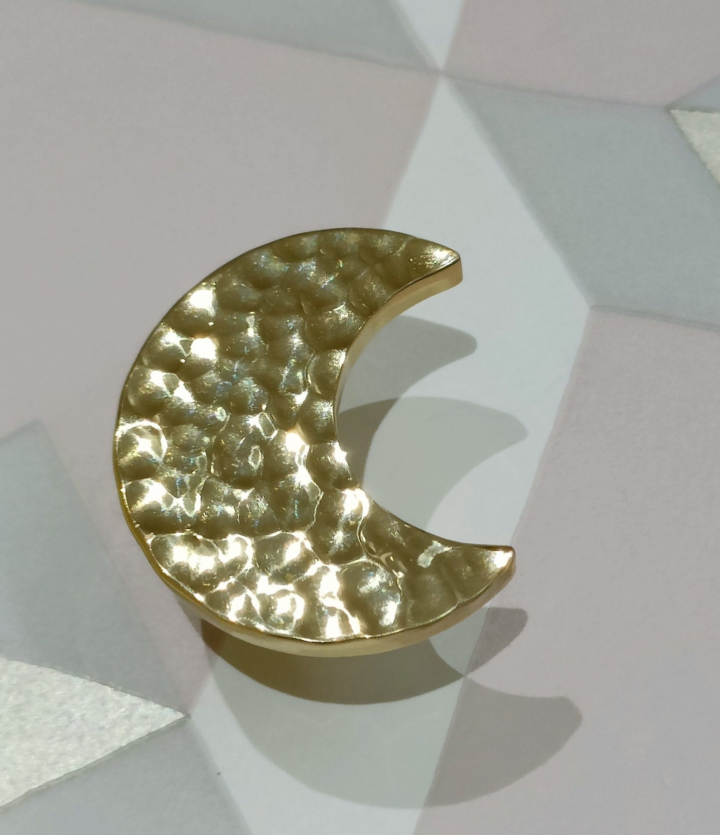 Shiny gold brass moon door handle/Hammered brass drawer knob/home improvement/cabinet pull/Moon door knob/Cabinet handle/Gold brass hardware