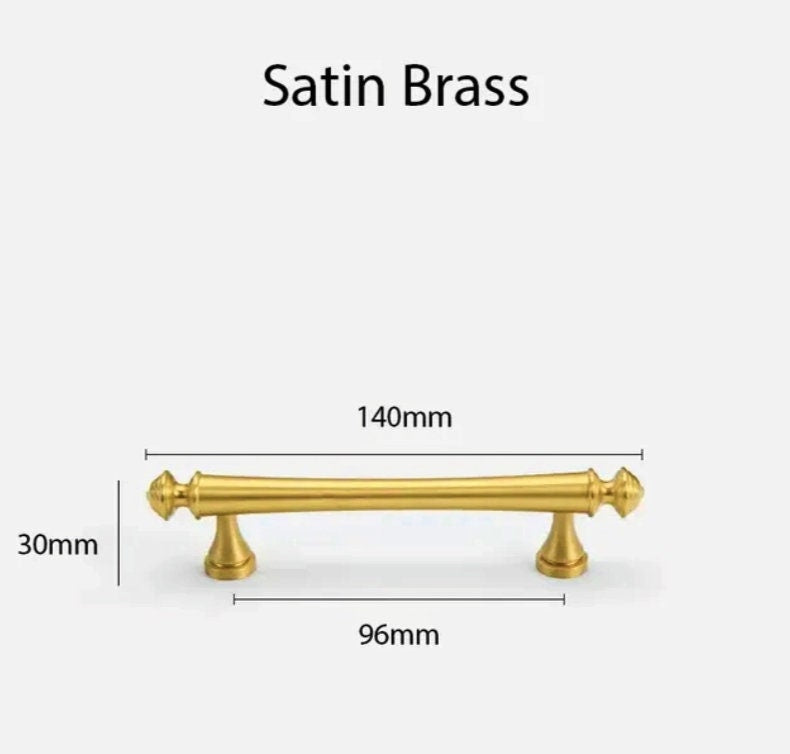 Satin gold French style cabinet bar handle/Unusual matte gold ball design cabinet drawer pull/Gold furniture hardware/Brass kitchen hardware