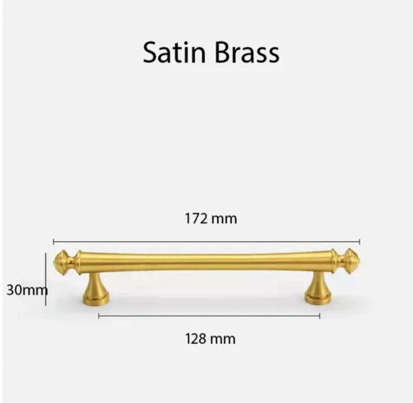 Satin gold French style cabinet bar handle/Unusual matte gold ball design cabinet drawer pull/Gold furniture hardware/Brass kitchen hardware