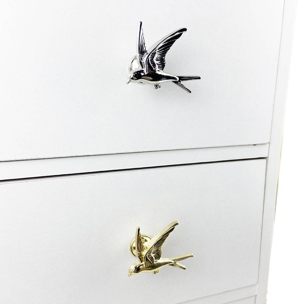 Flying Swallow Cabinet Pull/Gold or Silver Swift Door Handle/Bird shaped drawer handle/Nursery furniture hardware/Flying Bird Cabinet Handle