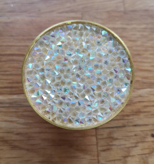 Iridescent angel aura quartz cabinet pull/Rainbow crystal and brass drawer pull/crystal hardware/gemstone door handle/glittery door handle