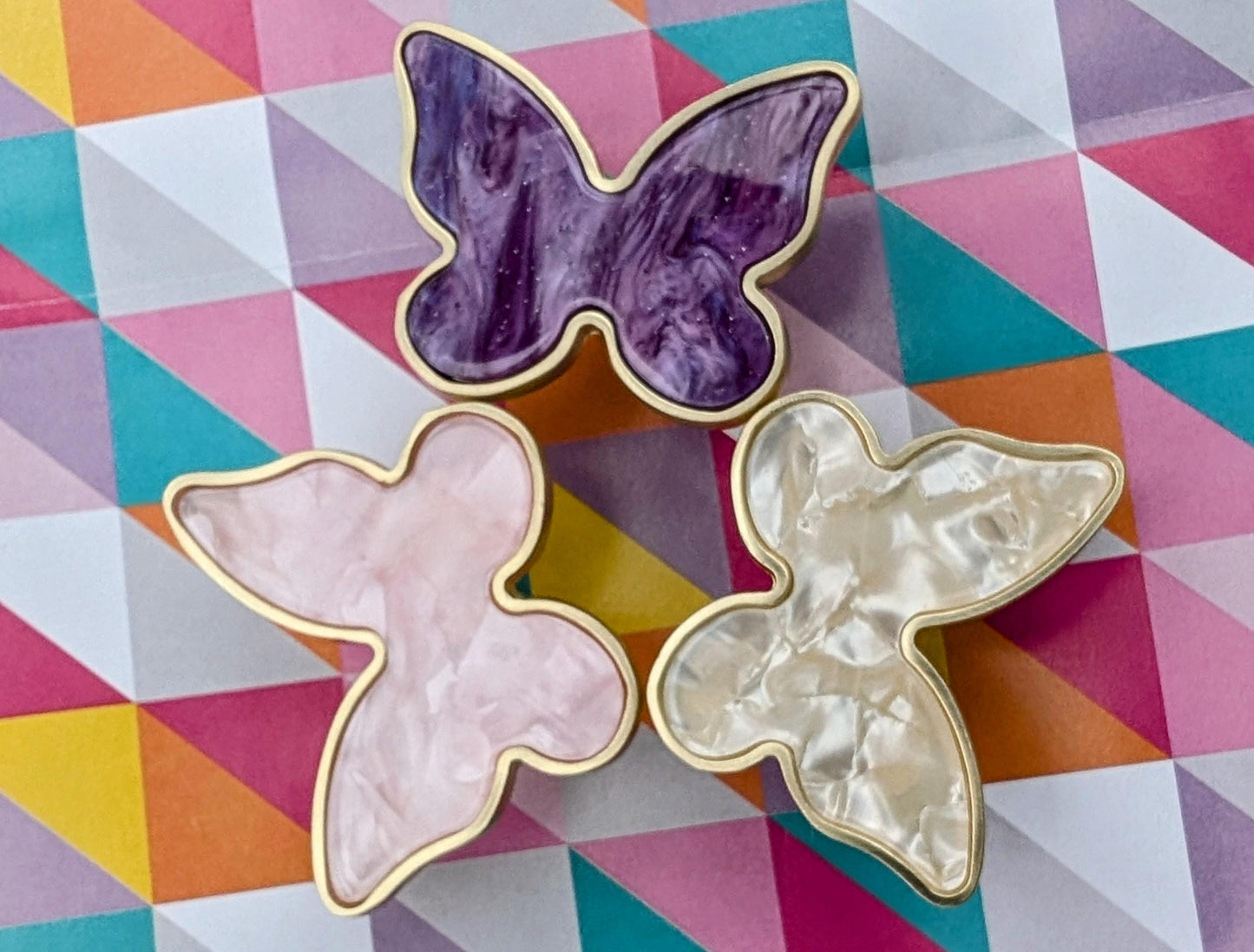 Pearly butterfly drawer handle/Pink Butterfly cabinet pull/Nursery decor/Nursery door knobs/IKEA hack door pull/Childrens door handle