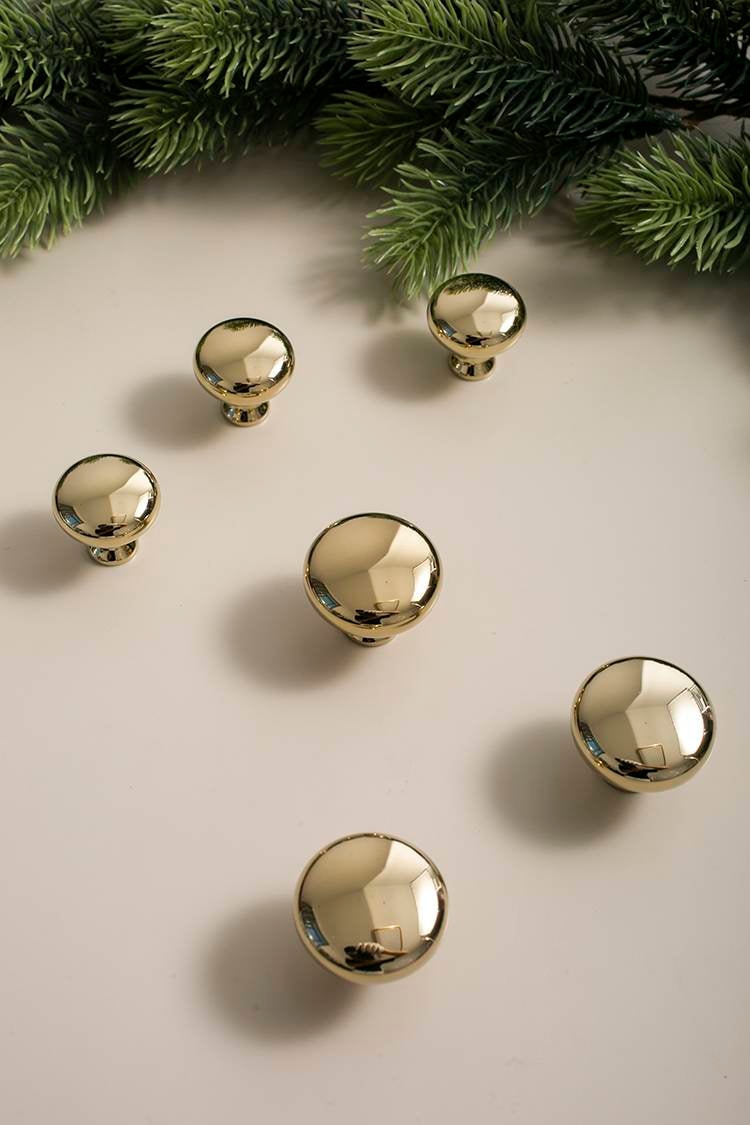 Round shiny gold brass cabinet handle/mirror shiny gold drawer knob/Polished brass door handle/Solid brass furniture hardware/classic handle