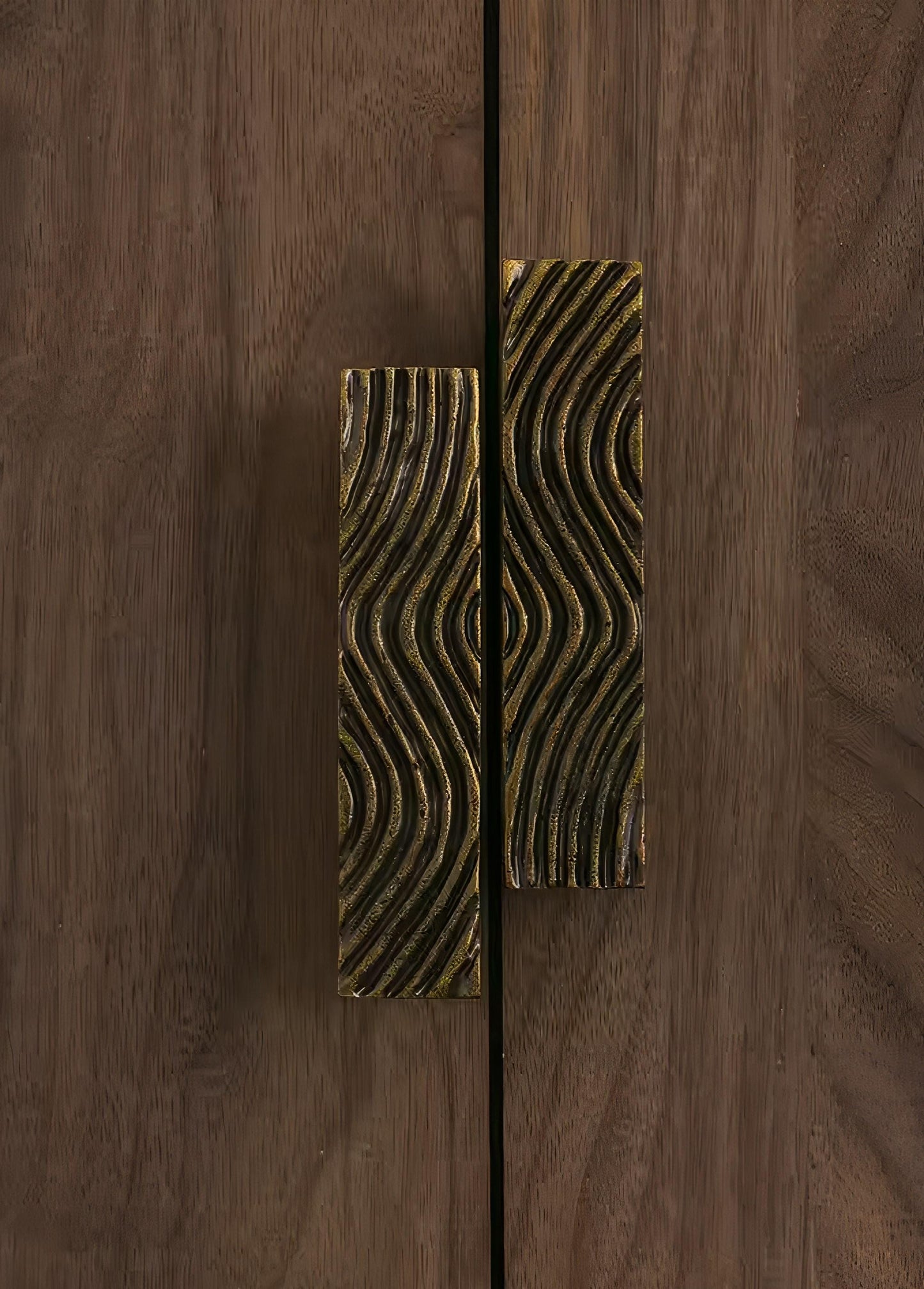Bronze wave design rectangle bar handles/Bronze bold drawer pull/kitchen cabinet handles/Brass door handles/Bronze furniture hardware