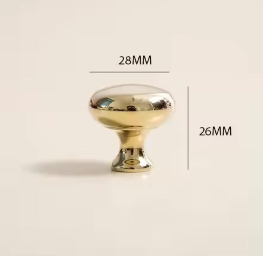 Round shiny gold brass cabinet handle/mirror shiny gold drawer knob/Polished brass door handle/Solid brass furniture hardware/classic handle