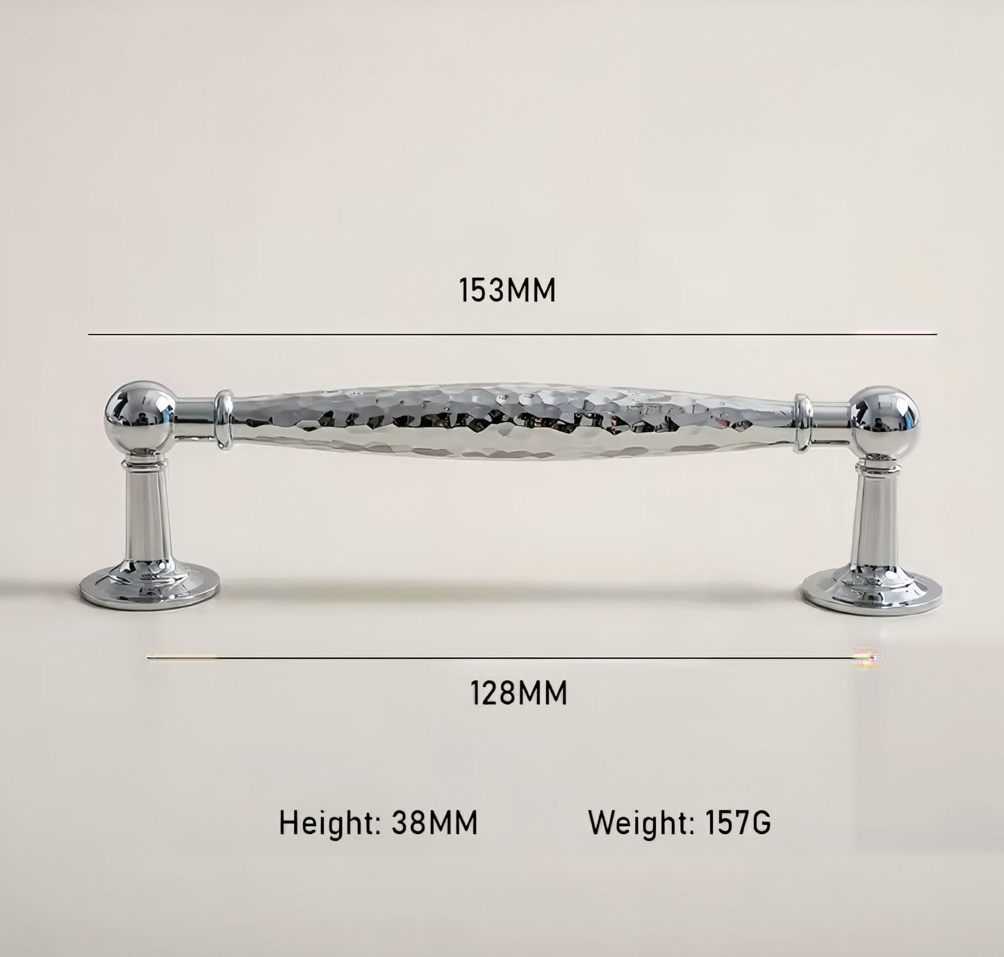 Silver hammered cabinet bar handle with feet/Shiny silver drawer pull/textured metal door handle/brass furniture hardware/kitchen hardware