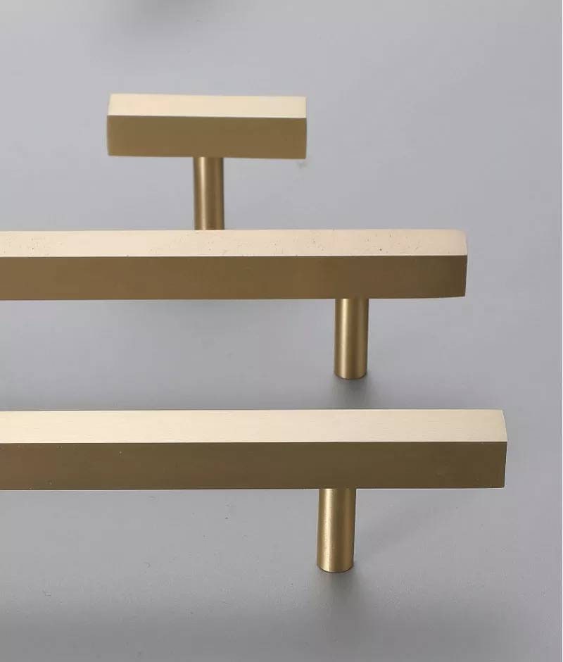 Gold brass square bar cabinet handle/Rectangular shaped drawer pull/Brass furniture hardware/Gold kitchen handle/renovation handle/geometric