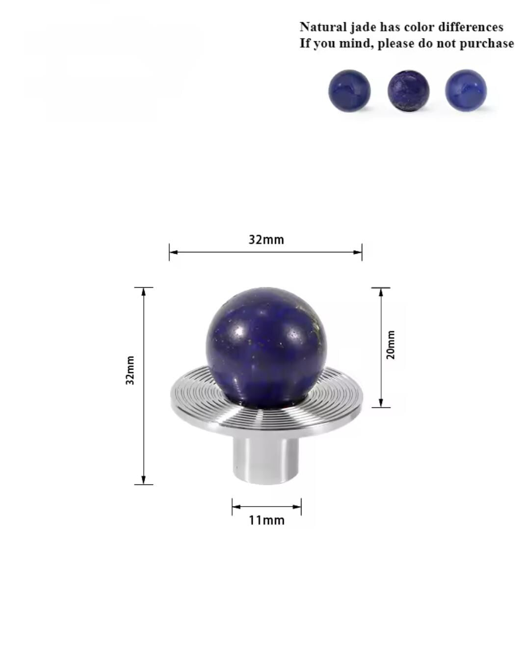 Round colourful semi precious stone ball and brass drawer pull/bright gemstone cabinet handle/Retro style door knob/mcm brass drawer handle