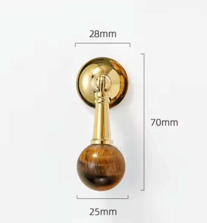 Shiny gold drop handle with semi precious stones/Gemstone drawer pull/Semi precious stone cabinet pull/Luxury crystal handle/Crystal handle