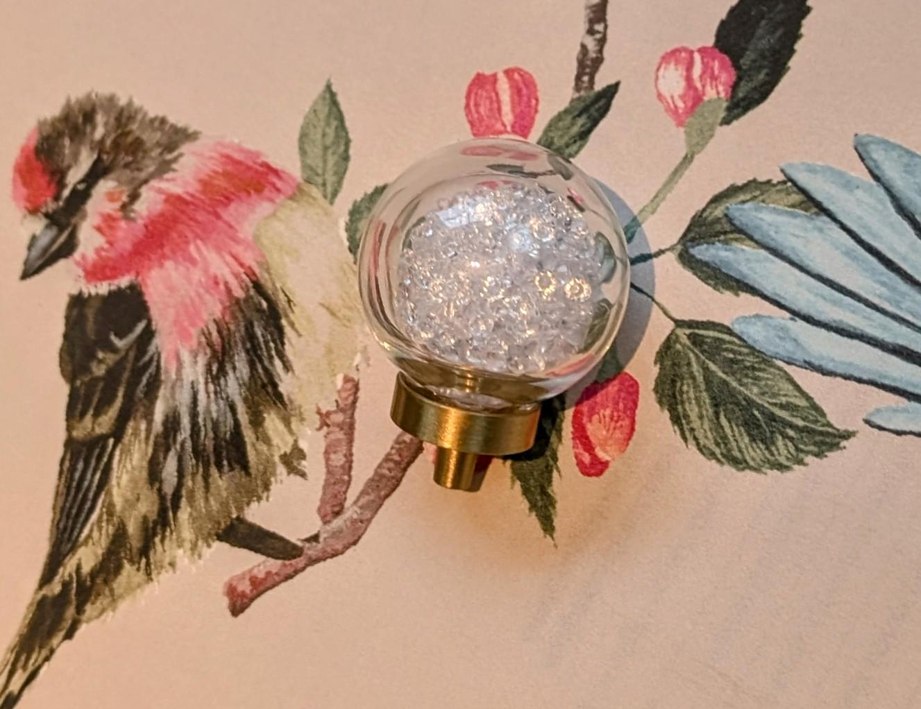 Mid century modern clear crystal cabinet pull/Transparent  oval shaped door knob/crystal furniture hardware/vintage style egg shaped handle