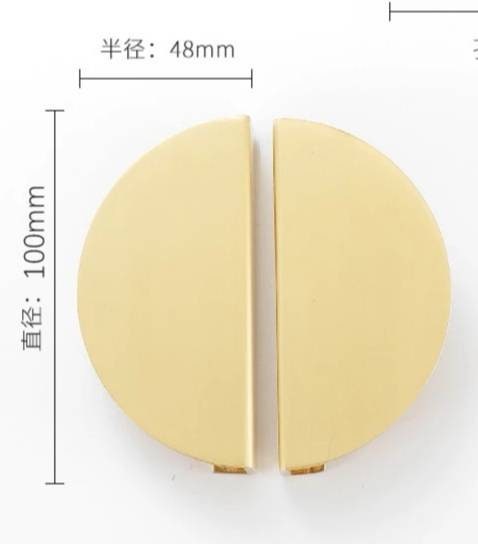 Big gold brass semi circle handle/demi lune drawer pull/kitchen hardware/large cabinet handle/gold wardrobe door handle/home improvement