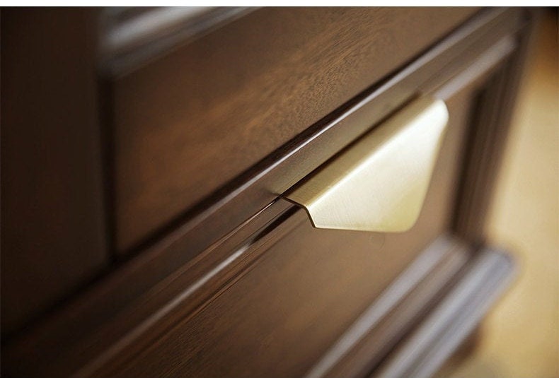Gold Brass geometric triangle cabinet pull/modern furniture hardware/triangular drawer pull/minamlistic door handle/gold cabinet handle