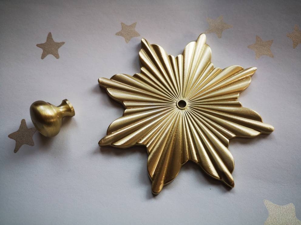 Large Gold Art Deco inspired Sunburst Cabinet Pull/star shaped Door Handle/statement drawer pull/wardrobe door handle/decorative handle