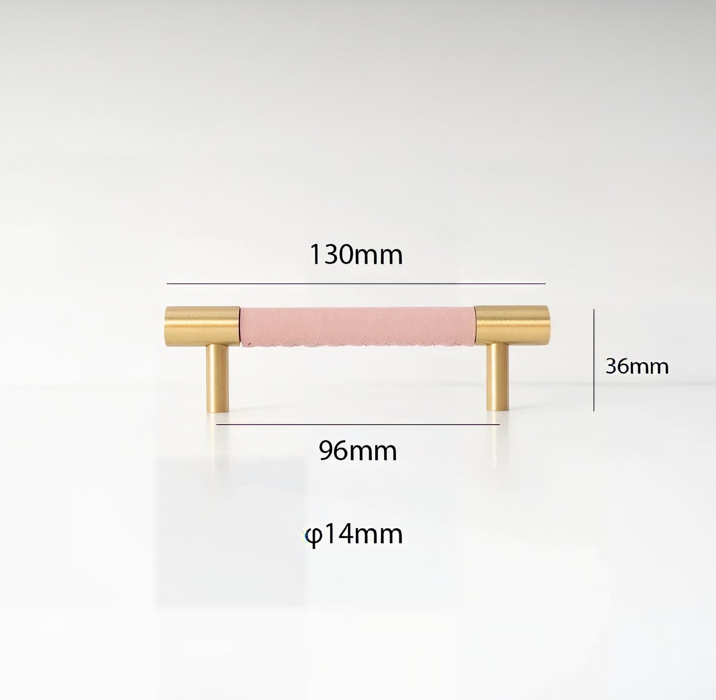 Baby pink Leather and Brass cabinet handle/Leather drawer pull/Light Pink door handle/Leather door knob/Leather handle/Leather hardware
