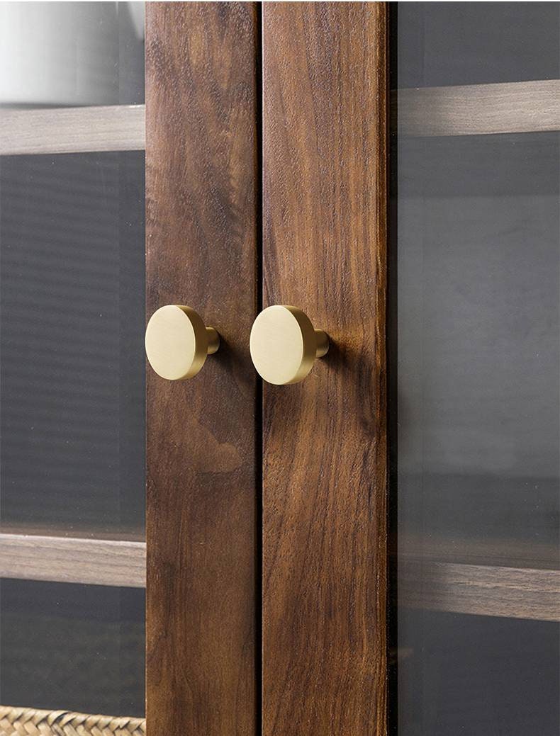 Round shiny gold brass cabinet handle/button shaped shiny gold cabinet pull/classic shiny gold door knob/gold furniture hardware/IKEA hack