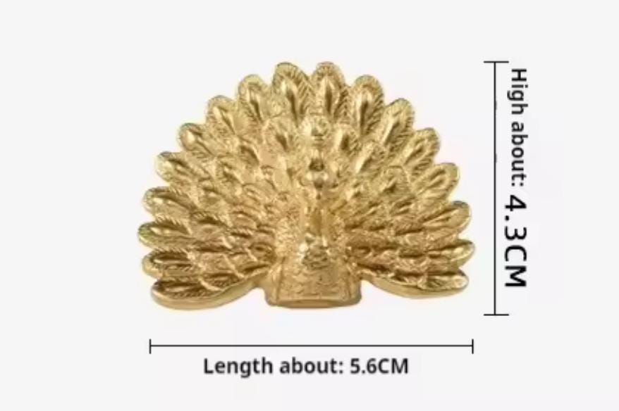 Gold Peacock Cabinet Pull/Gold Brass Peacock Door Handle/Bird shaped drawer handle/gold furniture hardware/Peafowl Cabinet Handle/Door knob