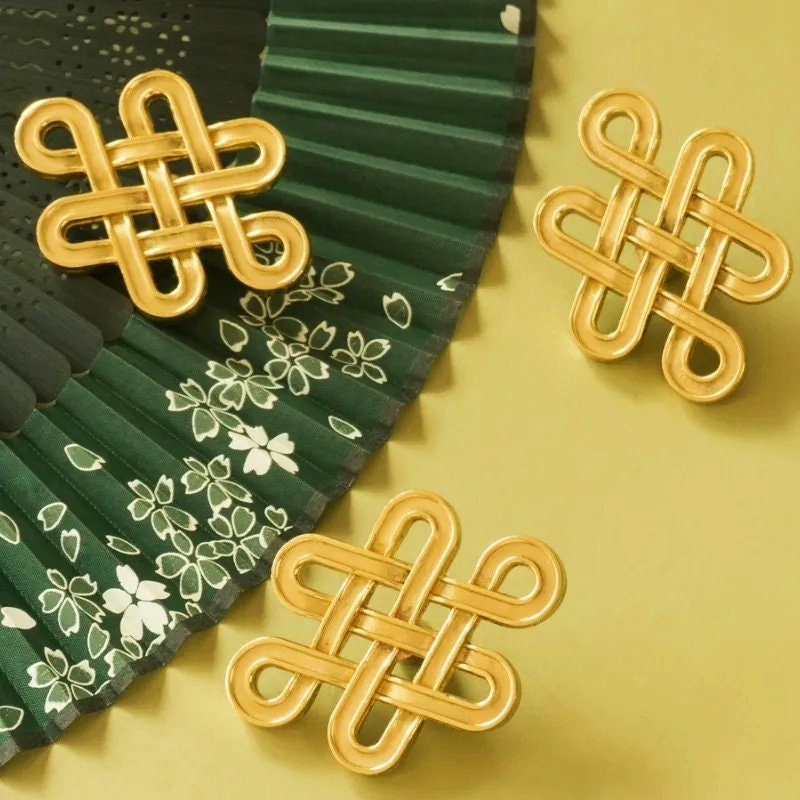 A Pair of gold brass celtic knot style solid brass handles/Brass infinity sign cabinet pulls/Intricate knot design door knob/brass hardware