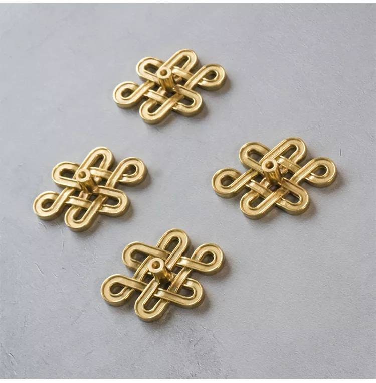 A Pair of gold brass celtic knot style solid brass handles/Brass infinity sign cabinet pulls/Intricate knot design door knob/brass hardware