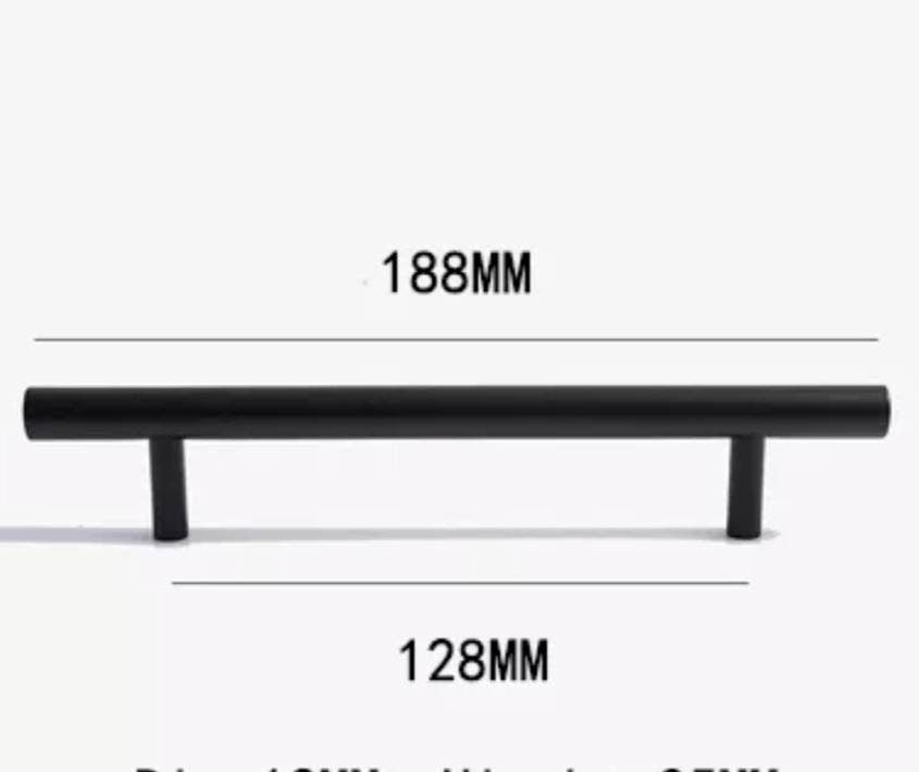 Matte black solid brass cabinet bar handle/Matte black brass drawer pull/Black kitchen hardware/Modern furniture hardware/black door handle