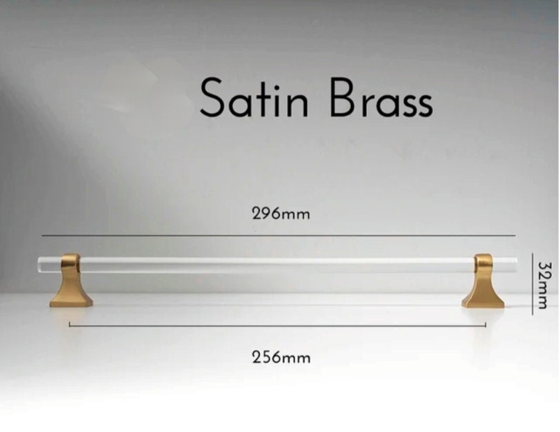 Gold brass and clear lucite cabinet bar pull handle/Acrylic drawer handle/lucite furniture hardware/brass transparent resin cabinet handle