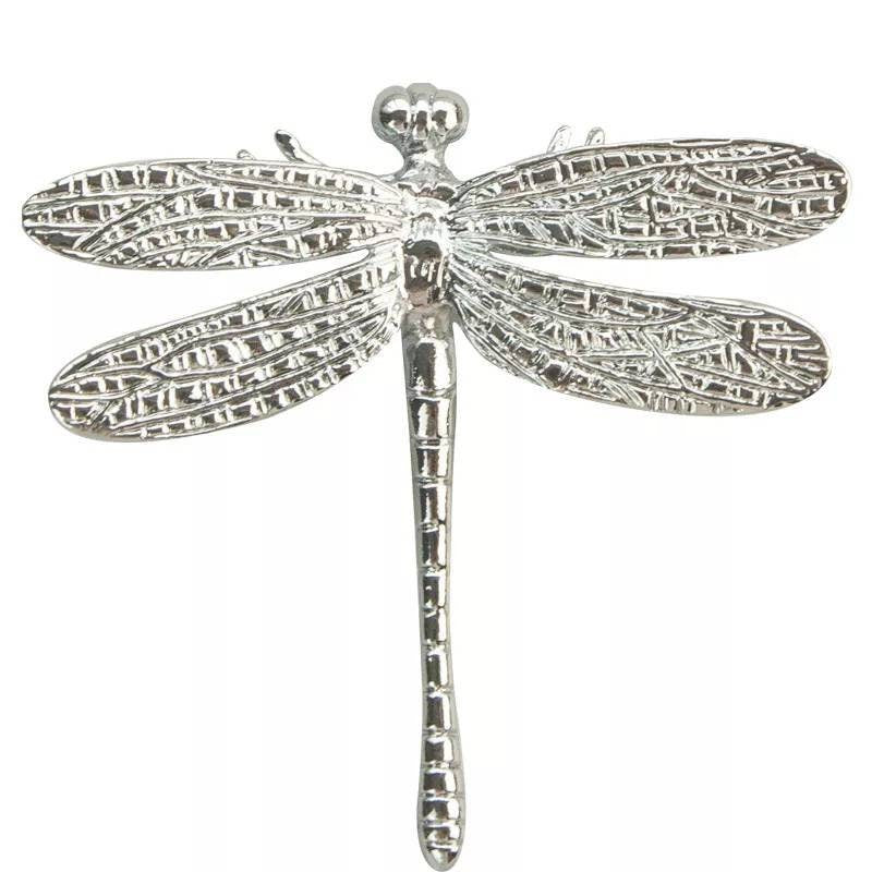 Silver dragonfly cabinet pull/Dragon fly drawer knob/Silver Dragonfly drawer handle/silver furniture hardware/silver dragonflies door knob