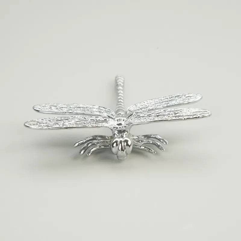 Silver dragonfly cabinet pull/Dragon fly drawer knob/Silver Dragonfly drawer handle/silver furniture hardware/silver dragonflies door knob