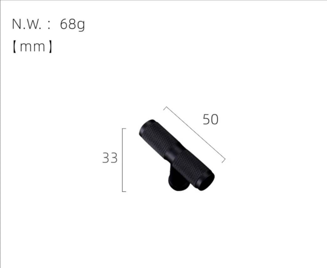 Black knurled texture bar handle/Matte black cabinet handle with grip texture/Black drawer pull for kitchen/Matte black knurled door handle
